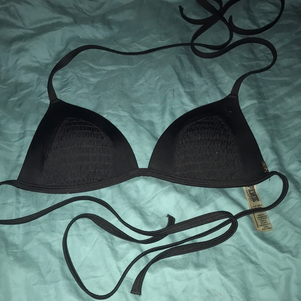 PINK Victoria's Secret Black Lace Push-Up Bra